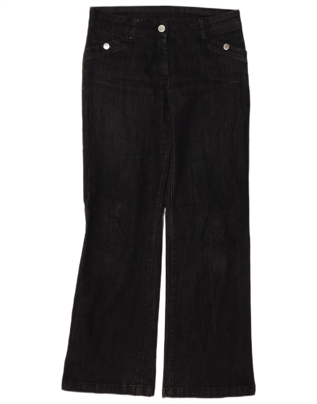 WALLIS Damen Bootcut Jeans UK 12 Medium W32 L32 Schwarze Baumwolle