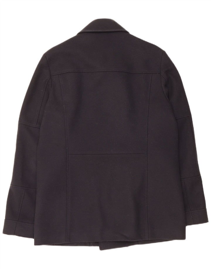 Hugo Boss Herren Pea Coat UK 40 Große marineblaue Schurwolle