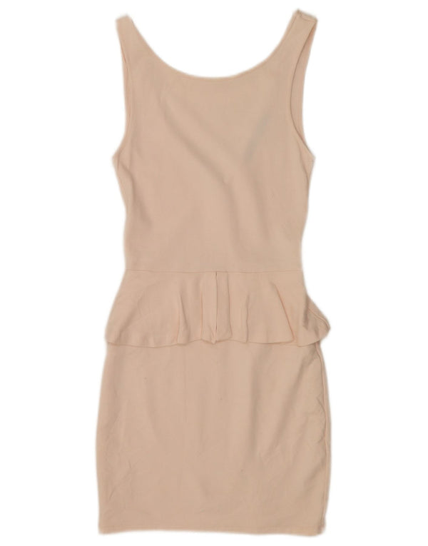 Zara Damen Trafaluc ärmelloses Schößchenkleid UK 8 Small Pink