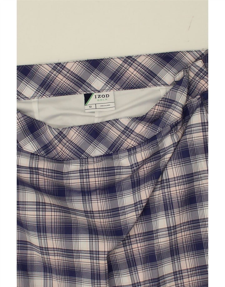 IZOD Womens Mini Skirt US 12 Large W34  Navy Blue Check Polyester Vintage Izod and Second-Hand Izod from Messina Hembry 