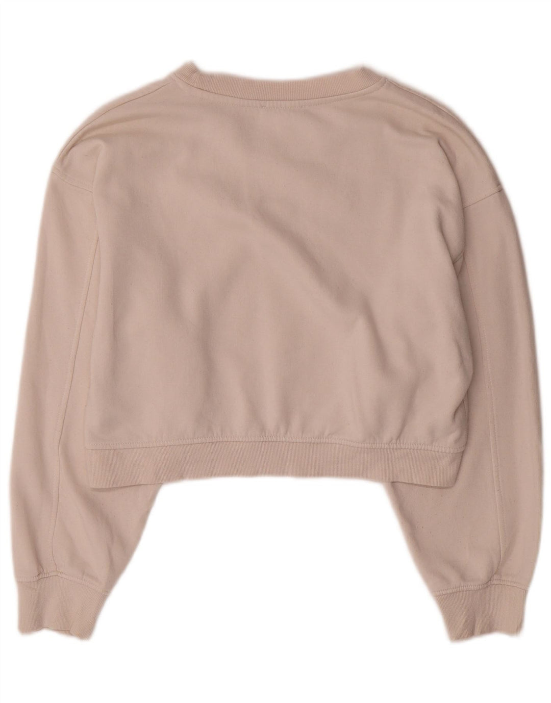 Zara Damen Crop Full Trainingsanzug UK 14 Mittelweiße Baumwolle