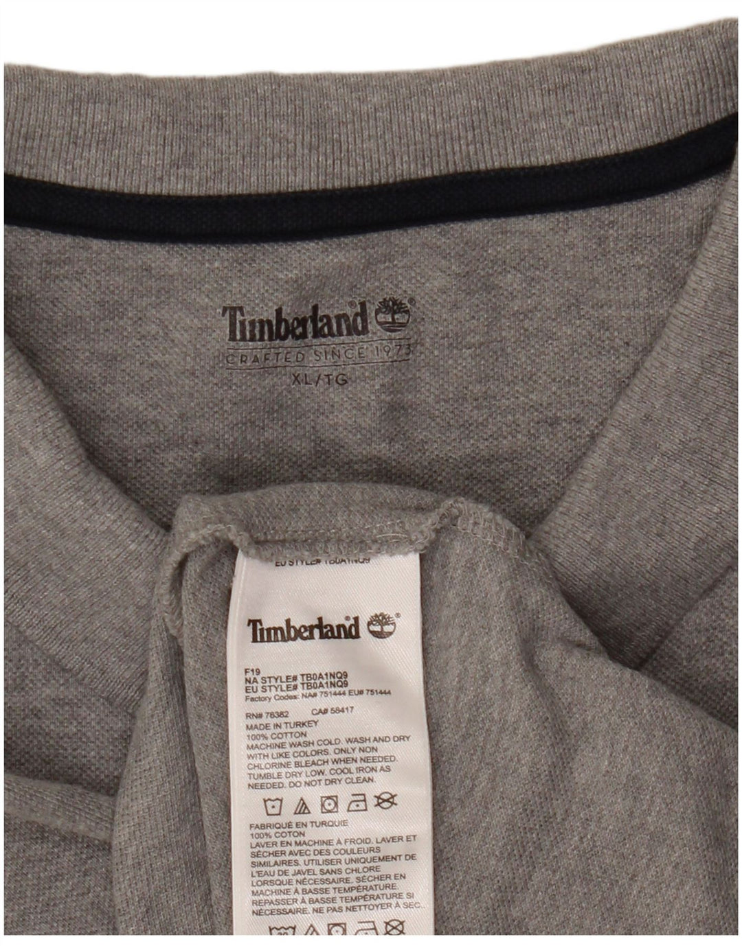 Timberland Herren Poloshirt XL Grau Baumwolle