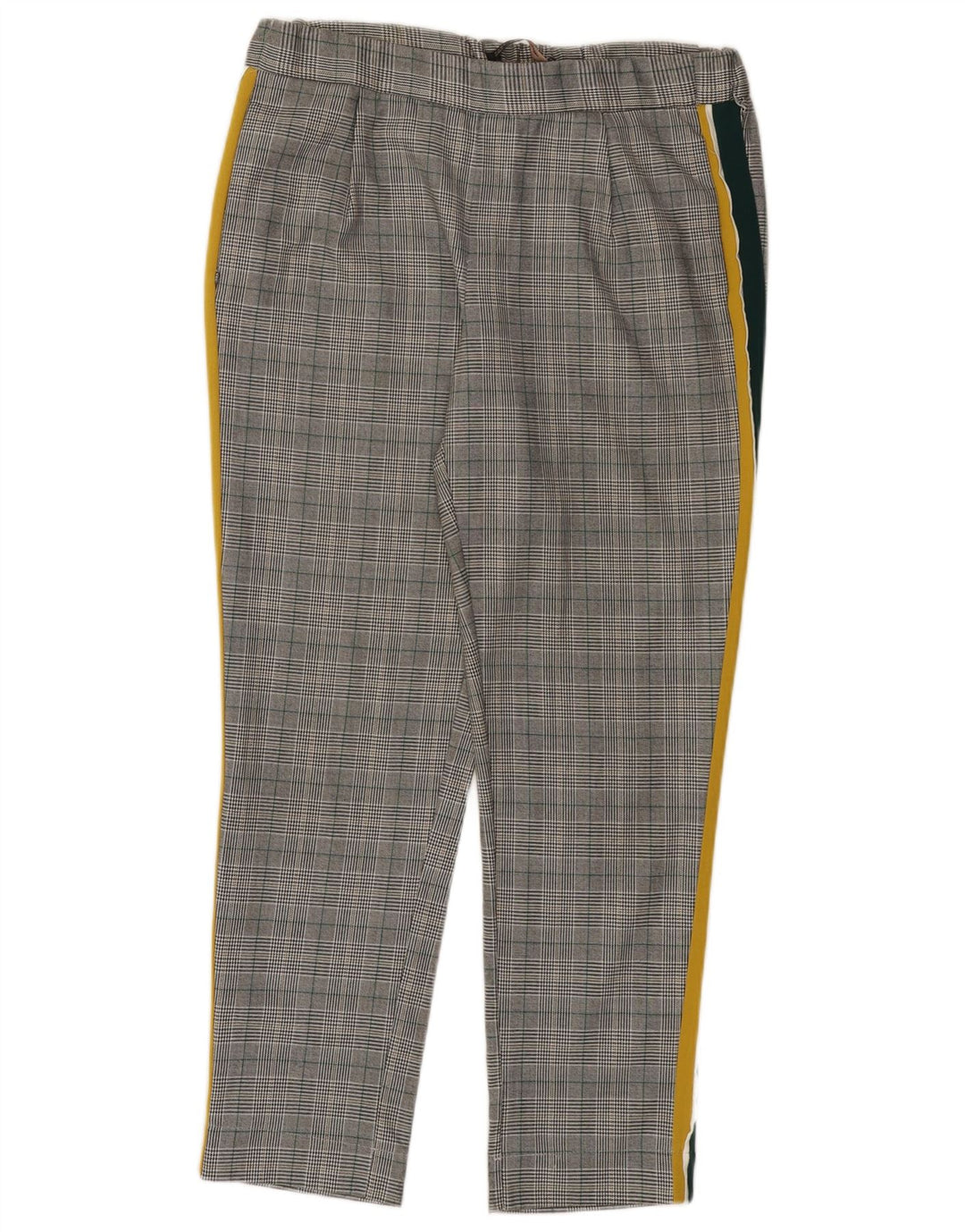 Gerade Freizeithose für Damen von ZARA, mittelgroß, W28, L27, grau kariertes Polyester