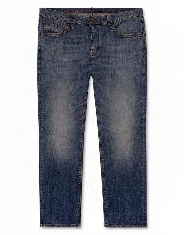 Tommy Hilfiger Herren Denton Straight Jeans W38 L30 Blaue Baumwolle