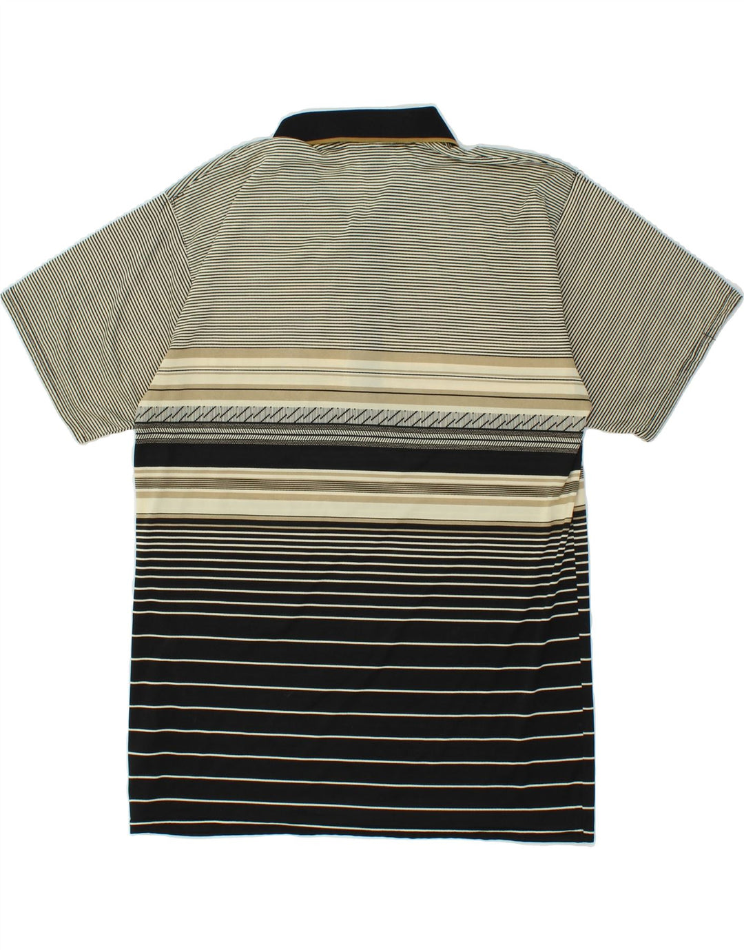 VINTAGE Herren-Poloshirt aus mittelgrau gestreiftem Polyester
