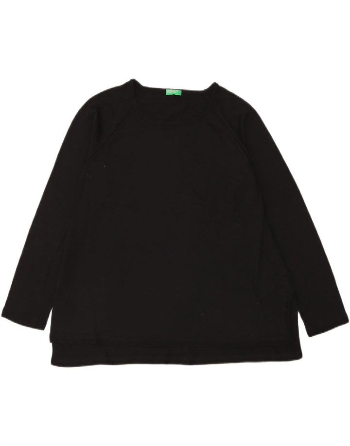 Benetton Damen Top Langarm UK 16 Large Schwarz