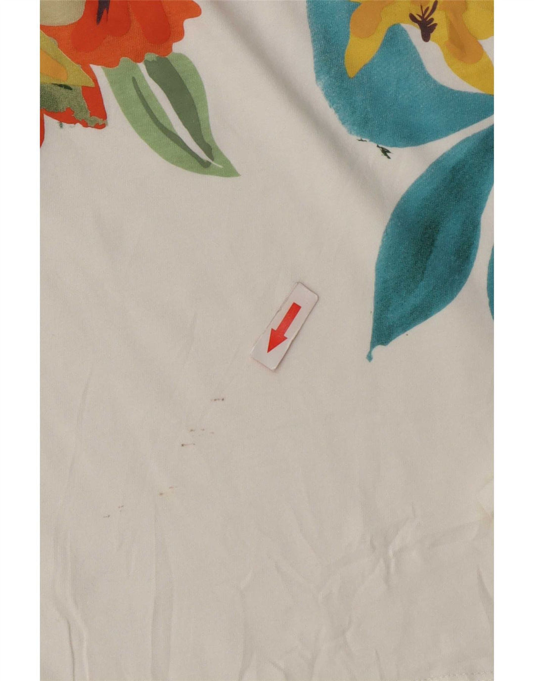Zara Damen Grafik-T-Shirt-Oberteil UK 14 Mittelweiß geblümt