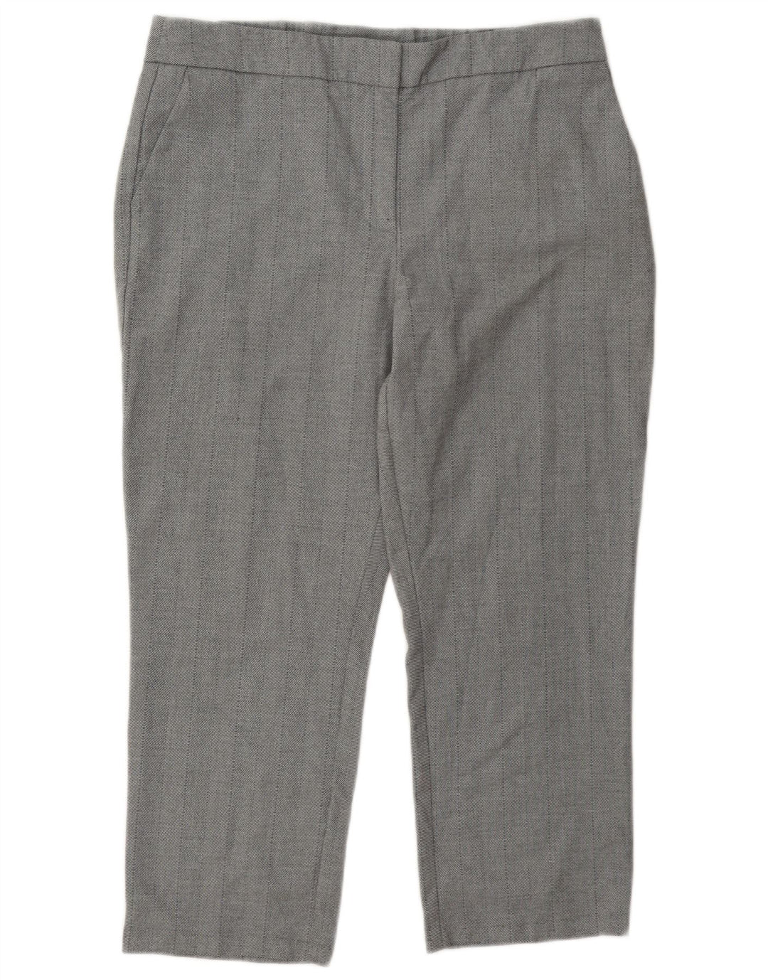 Marks & Spencer Damen-Hose, kurz geschnitten, UK 14, Größe L, W34, L24, Grau, Polyester