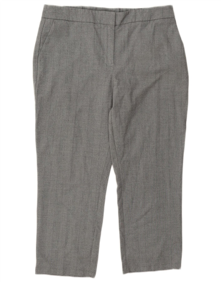 Marks & Spencer Damen-Hose, kurz geschnitten, UK 14, Größe L, W34, L24, Grau, Polyester