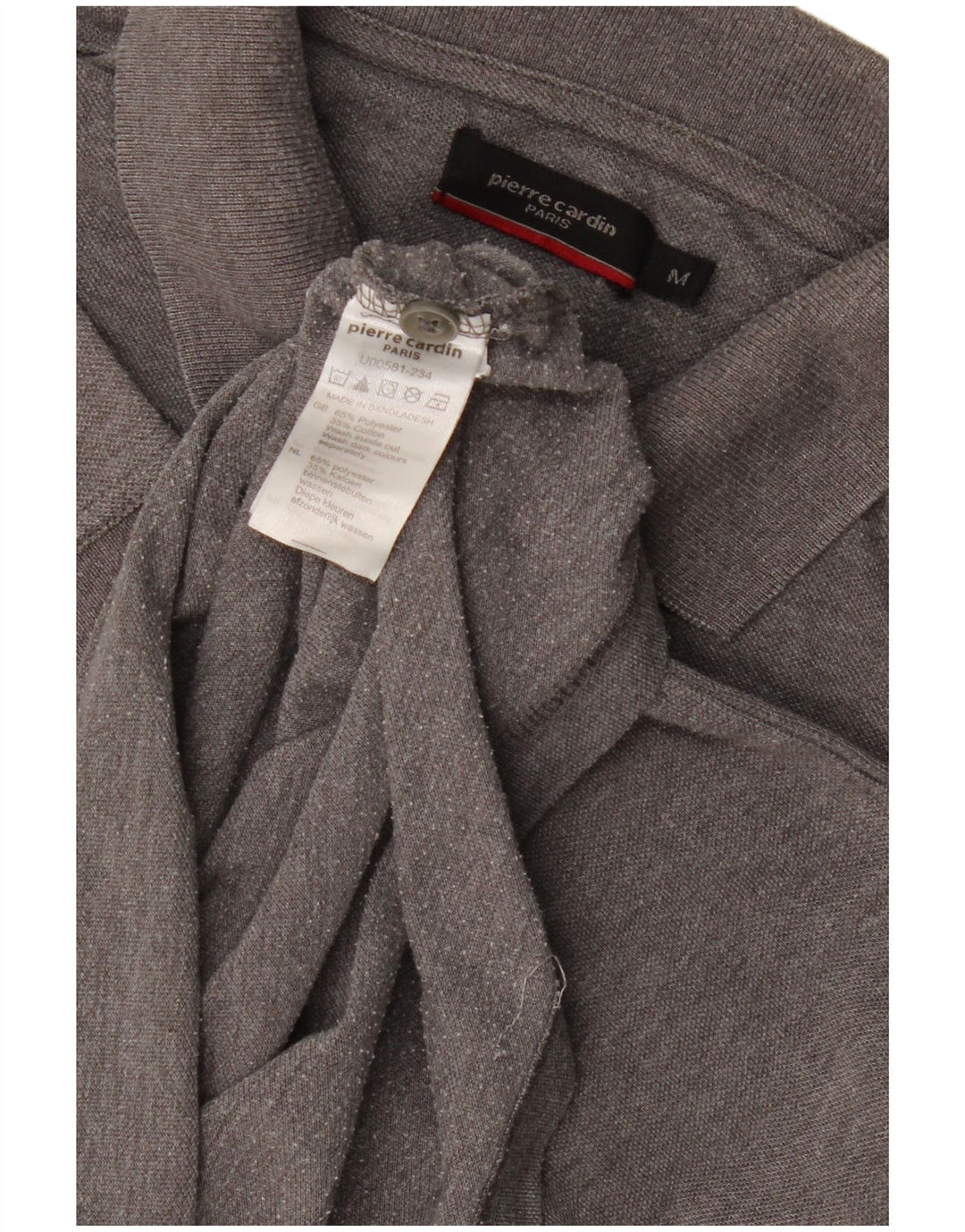 Pierre Cardin Herren-Poloshirt aus mittelgrauem Polyester