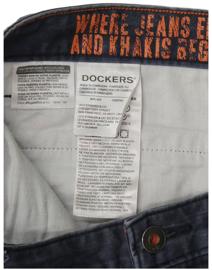 DOCKERS Gerade Chinohose für Herren, W38, L30, marineblaue Baumwolle