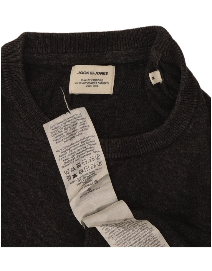 Jack & Jones Herren-Pullover mit Rundhalsausschnitt, mittelgraue Baumwolle