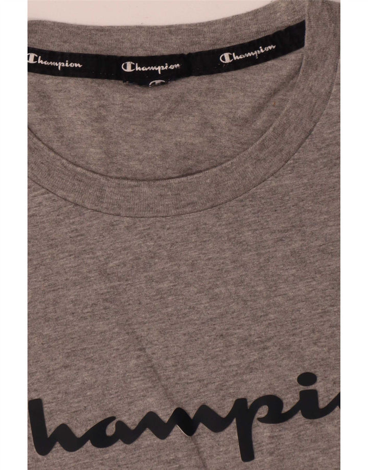 Champion Herren Grafik-T-Shirt-Oberteil Mittelgrau