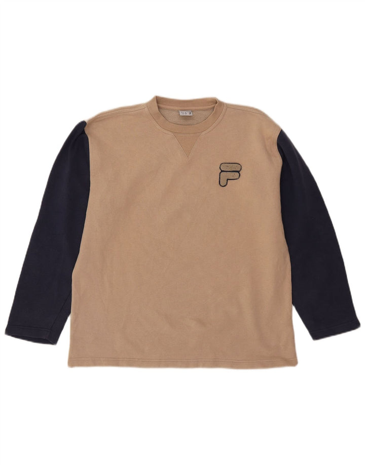 Fila Grafik-Sweatshirt für Jungen, 13–14 Jahre, groß, Beige, Farbblock