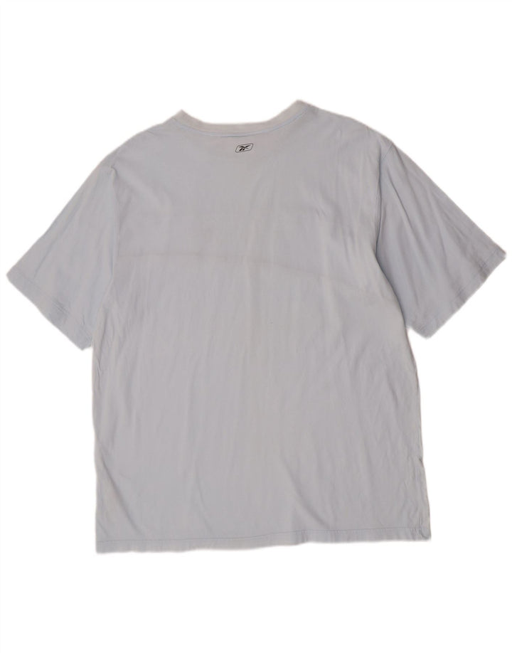 Reebok Herren Grafik T-Shirt Top 2XL Blau Baumwolle