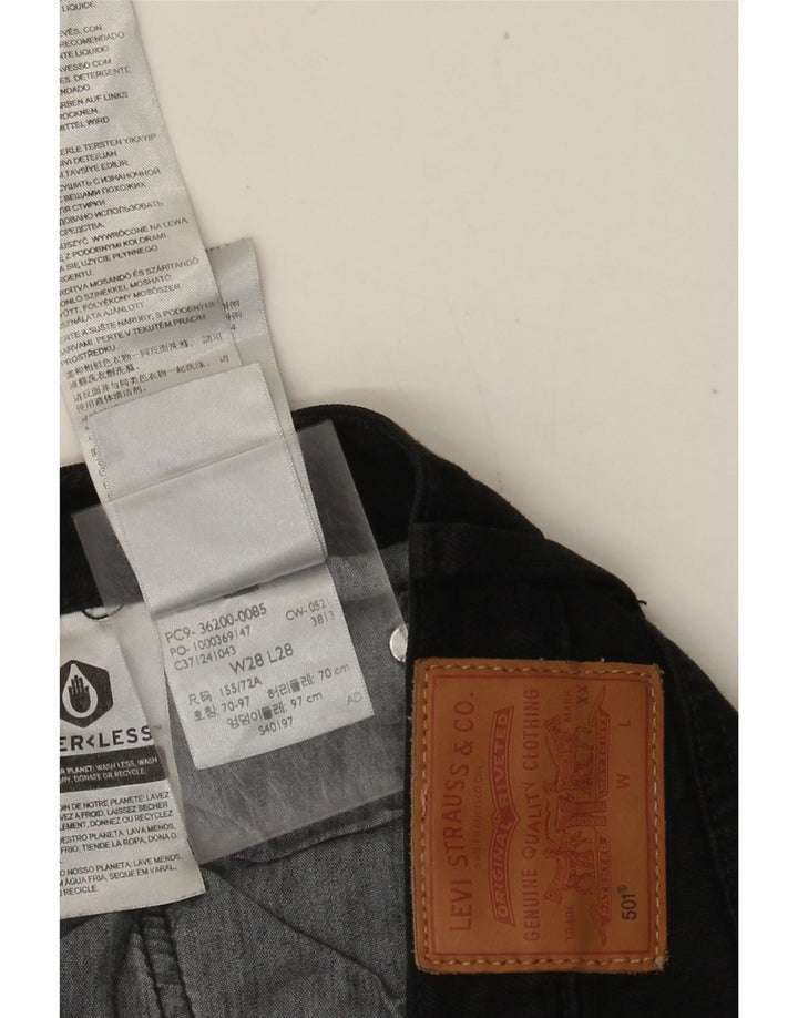 Levi's Damen 501 Straight Jeans W28 L28 Schwarze Baumwolle