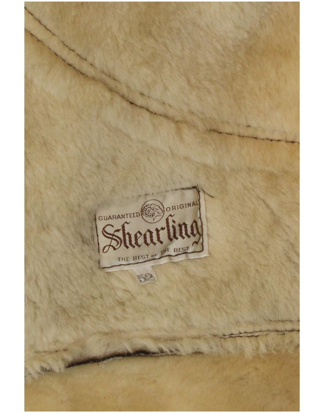 Vintage Herren Shearling Jacke IT 52 XL Braun Shearling