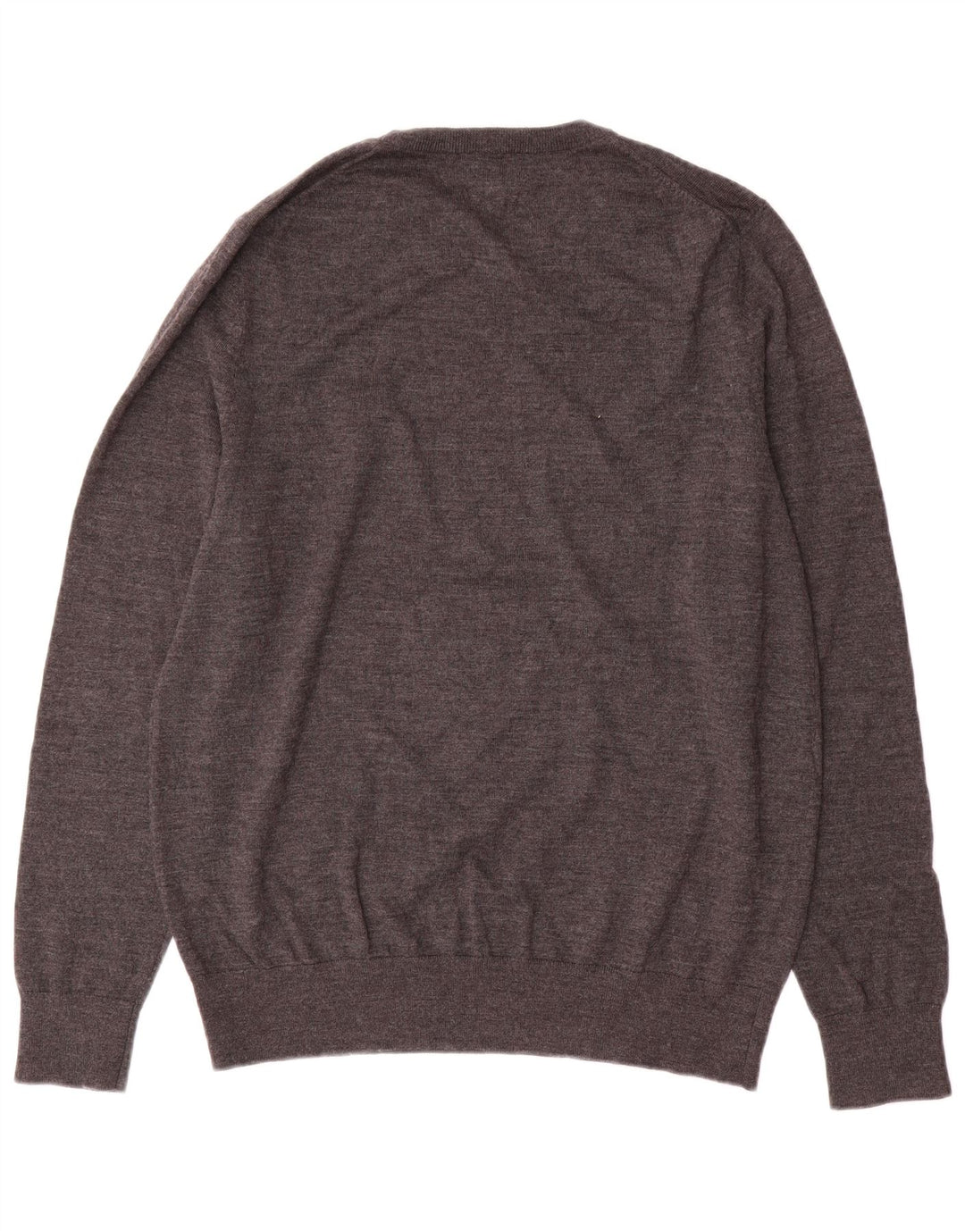 John Lewis Herren-Pullover mit Rundhalsausschnitt, groß, graue Merinowolle