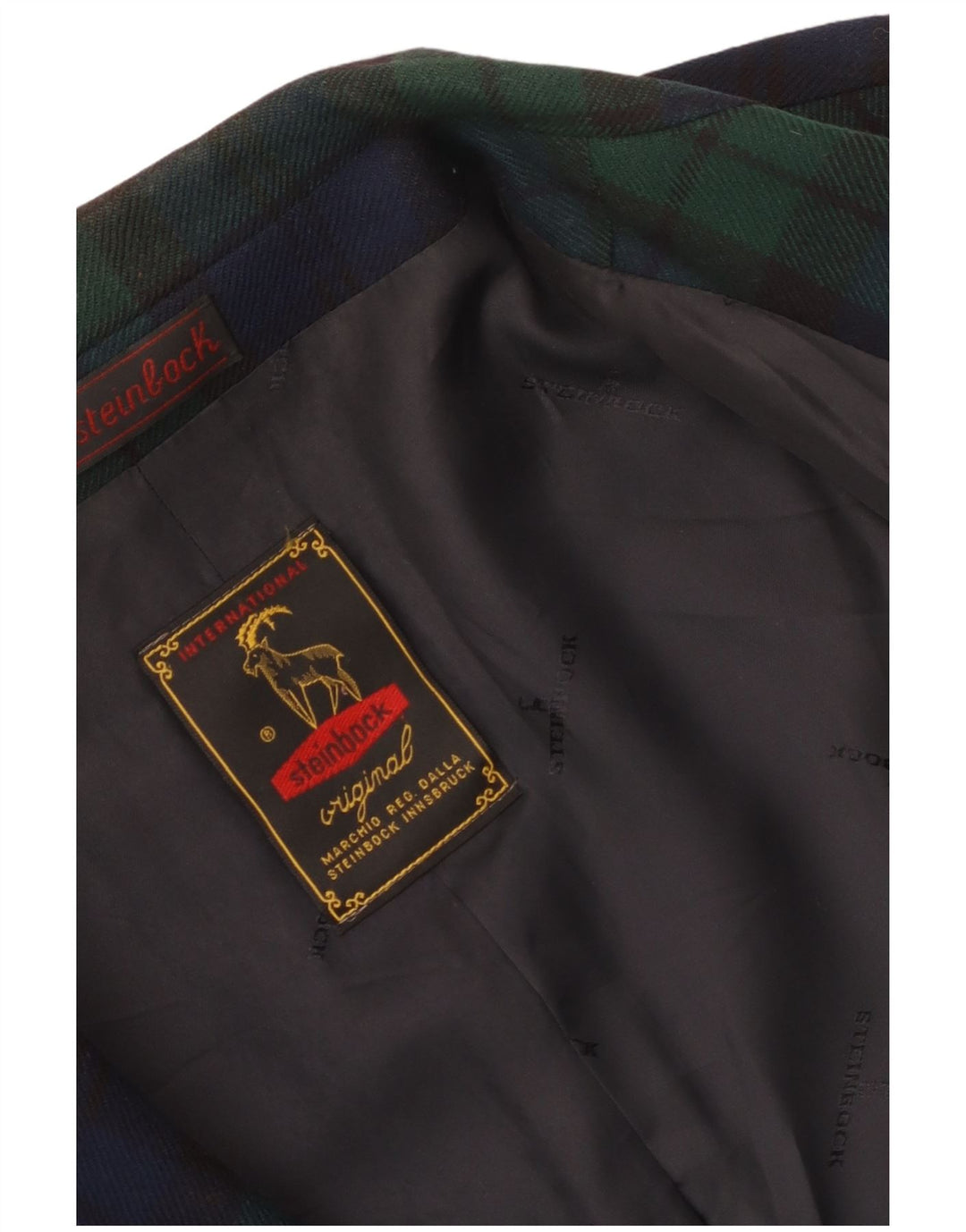 Steinbock Damen 3-Knopf-Blazerjacke UK 18 XL Marineblau kariert