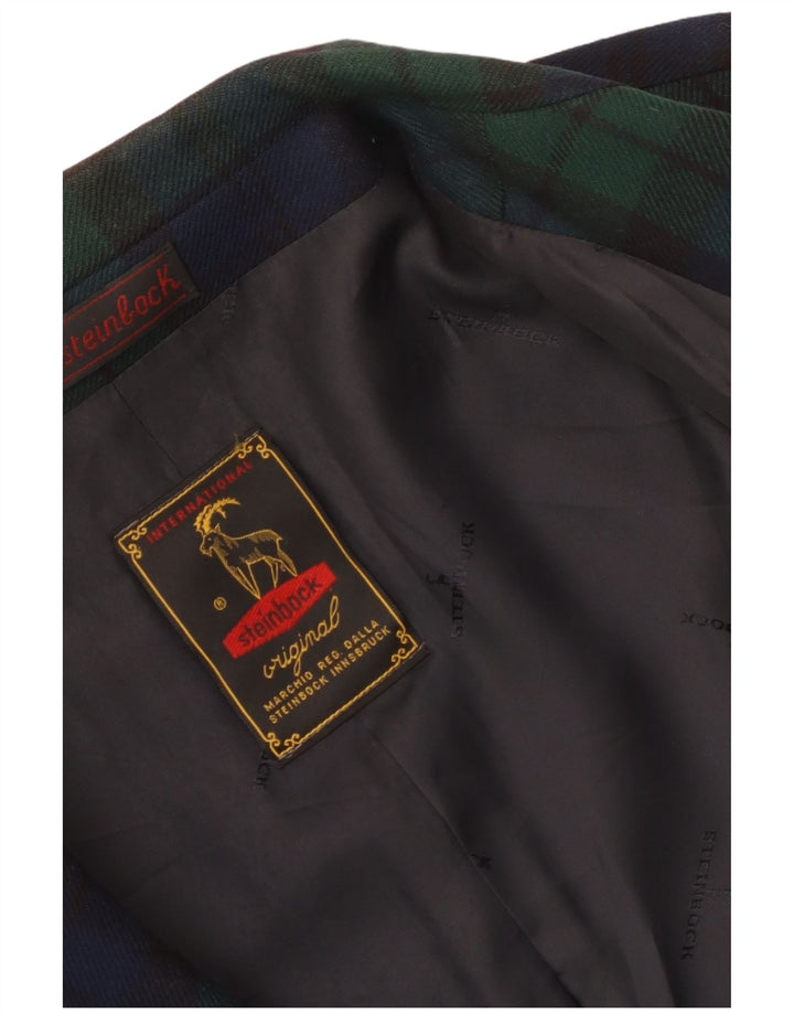 Steinbock Damen 3-Knopf-Blazerjacke UK 18 XL Marineblau kariert