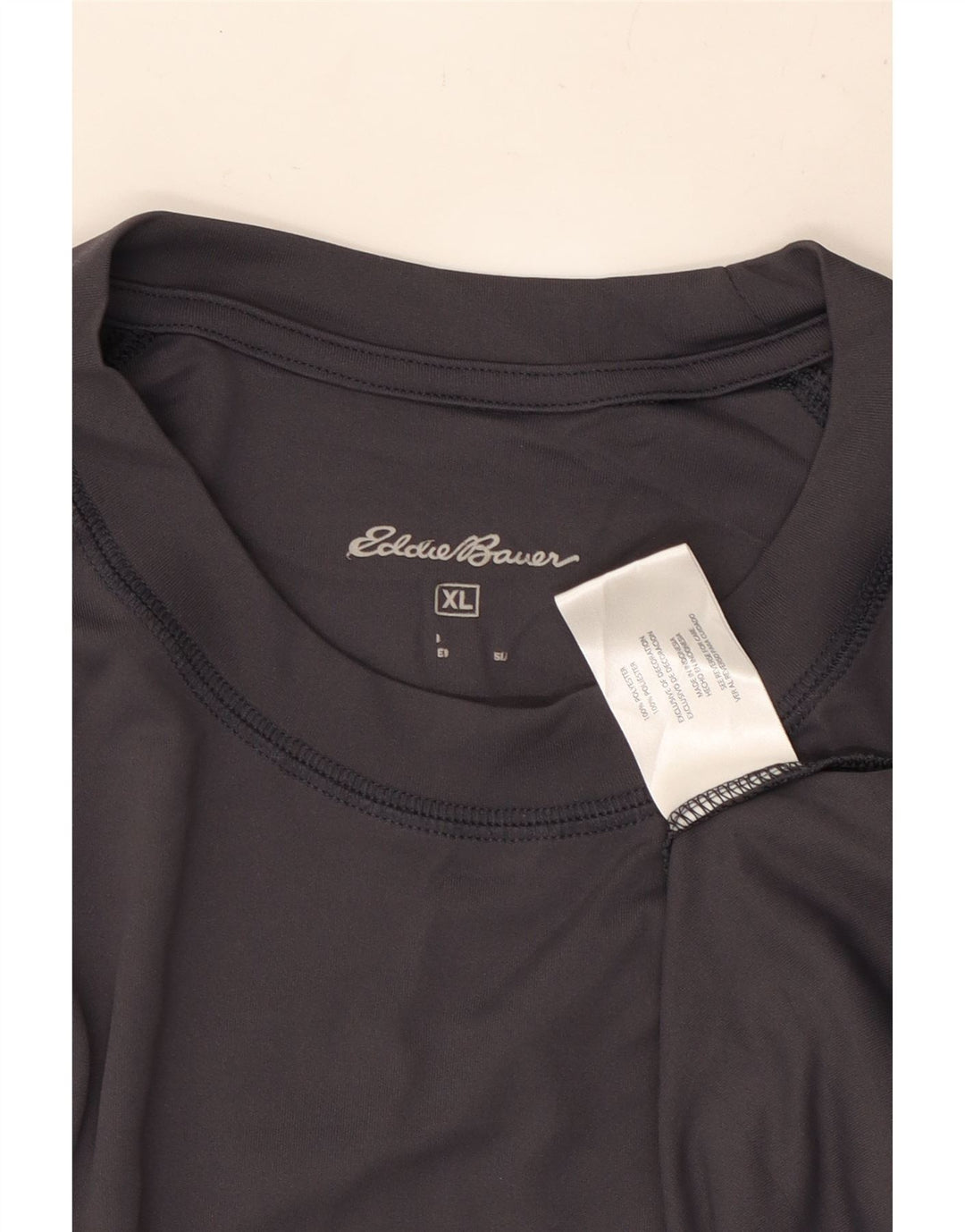 EDDIE BAUER Herren Grafik-Top Langarm XL Grau Polyester