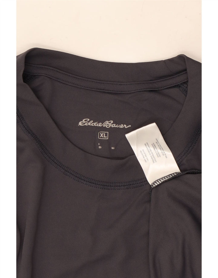 EDDIE BAUER Herren Grafik-Top Langarm XL Grau Polyester