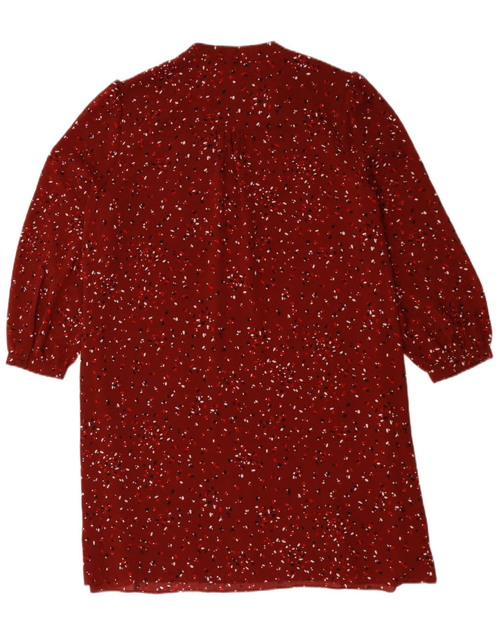 Hobbs Damen-Etuikleid mit langen Ärmeln, Gr. 44, großes rotes Blumenmuster, Polyester