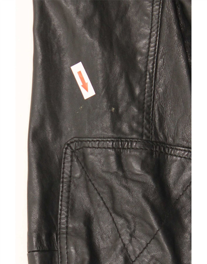 Massimo Dutti Herren Lederjacke UK 42 XL Schwarzes Schaffell