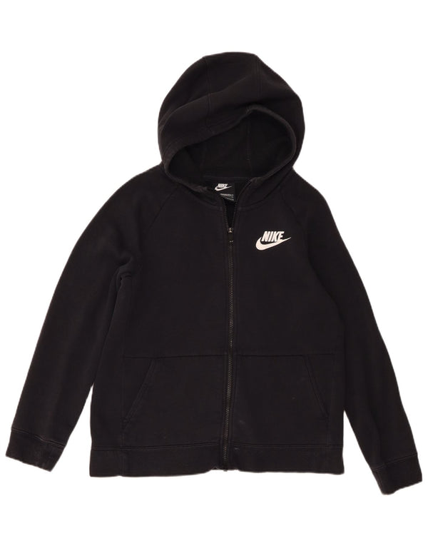 Nike Mädchen-Kapuzenpullover mit Standard-Passform und Reißverschluss, 13–14 Jahre, XL, schwarze Baumwolle
