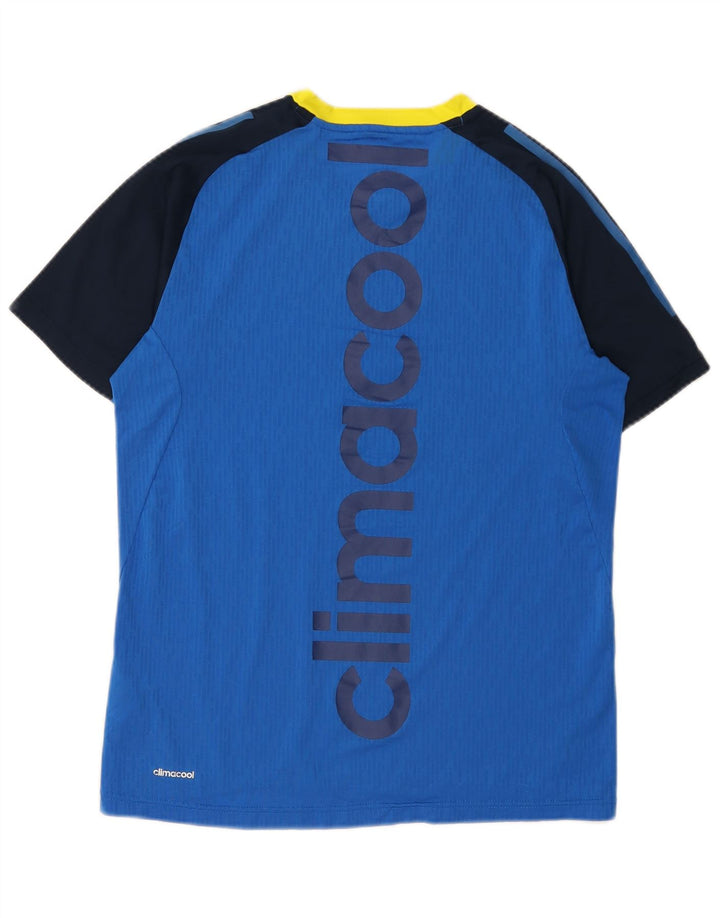 Adidas Herren Climacool Graphic T-Shirt Top Mittelblaues Colourblock-Polyester