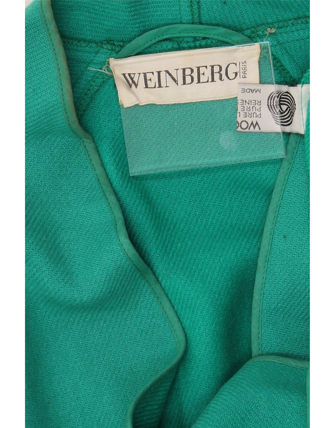 WEINBERG Womens 2 Button Blazer Jacket UK 14 Large Green Wool Vintage Weinberg and Second-Hand Weinberg from Messina Hembry 
