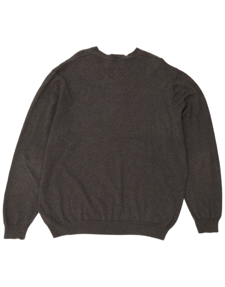 Marks & Spencer Herren-Pullover, reguläre Passform, V-Ausschnitt, 3XL, Grau, Baumwolle