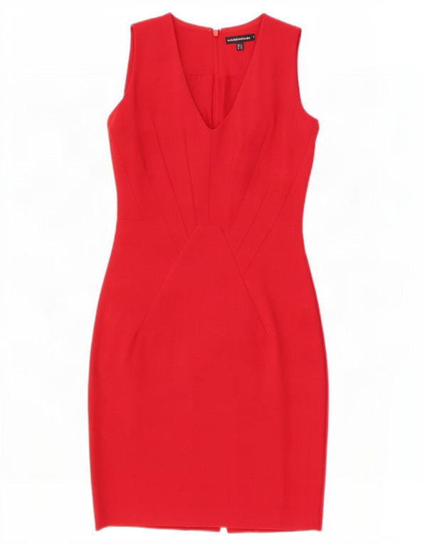 Warehouse Ärmelloses Etuikleid für Damen, UK 6 XS, Rot, Polyamid
