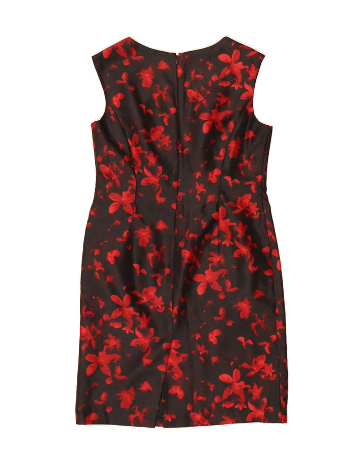 JAQUES VERT Womens Sleeveless Sheath Dress UK 12 Medium  Black Floral Vintage Jaques Vert and Second-Hand Jaques Vert from Messina Hembry 