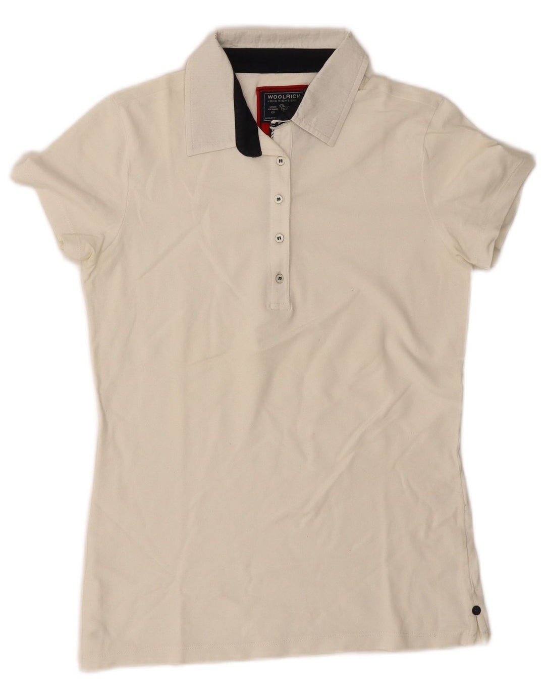 Woolrich Damen Poloshirt UK 14 Large Off White