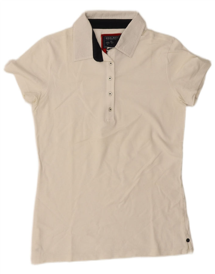 Woolrich Damen Poloshirt UK 14 Large Off White