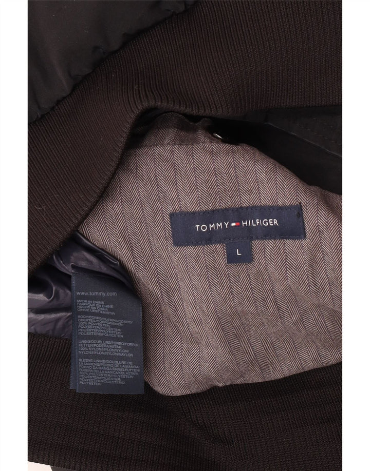 Tommy Hilfiger Herren-Jacke mit Kapuze, gepolstert, UK 40, Größe L, Schwarz, Polyester