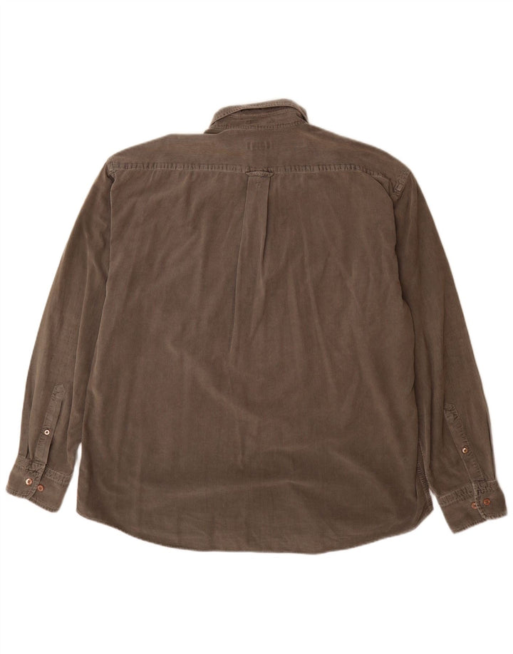 Gant Herren-Cord-Hemd mit normaler Passform, XL, graue Baumwolle