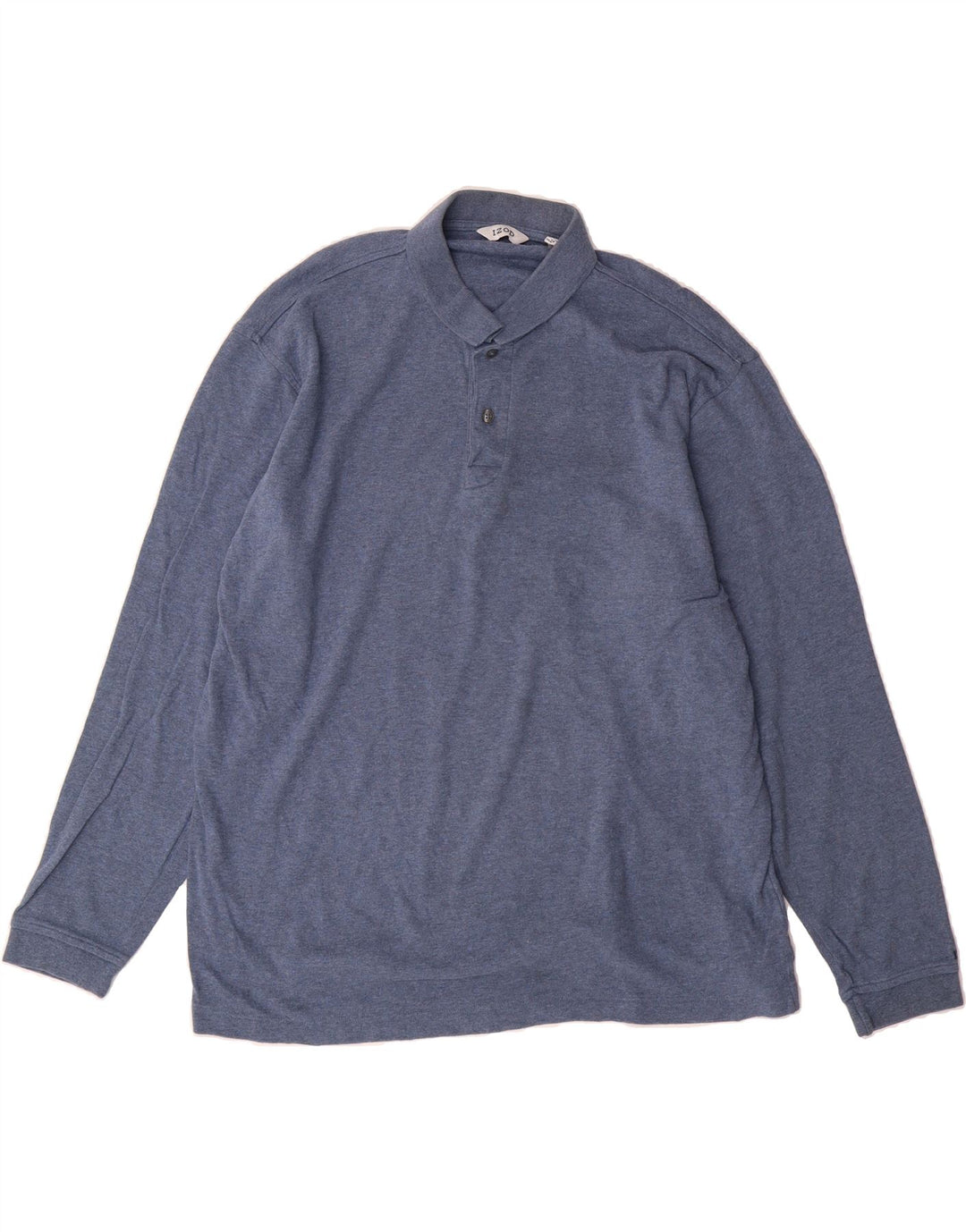 IZOD Mens Long Sleeve Polo Shirt Large Blue Cotton Vintage Izod and Second-Hand Izod from Messina Hembry 