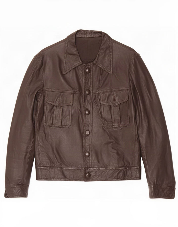 Vintage Herren Lederjacke UK 36 Small Brown