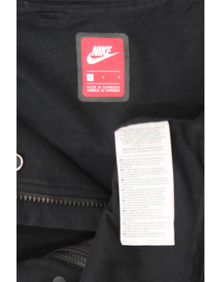 Nike Damen-Regenmantel mit Kapuze, UK 14, Größe L, Schwarz, Baumwolle