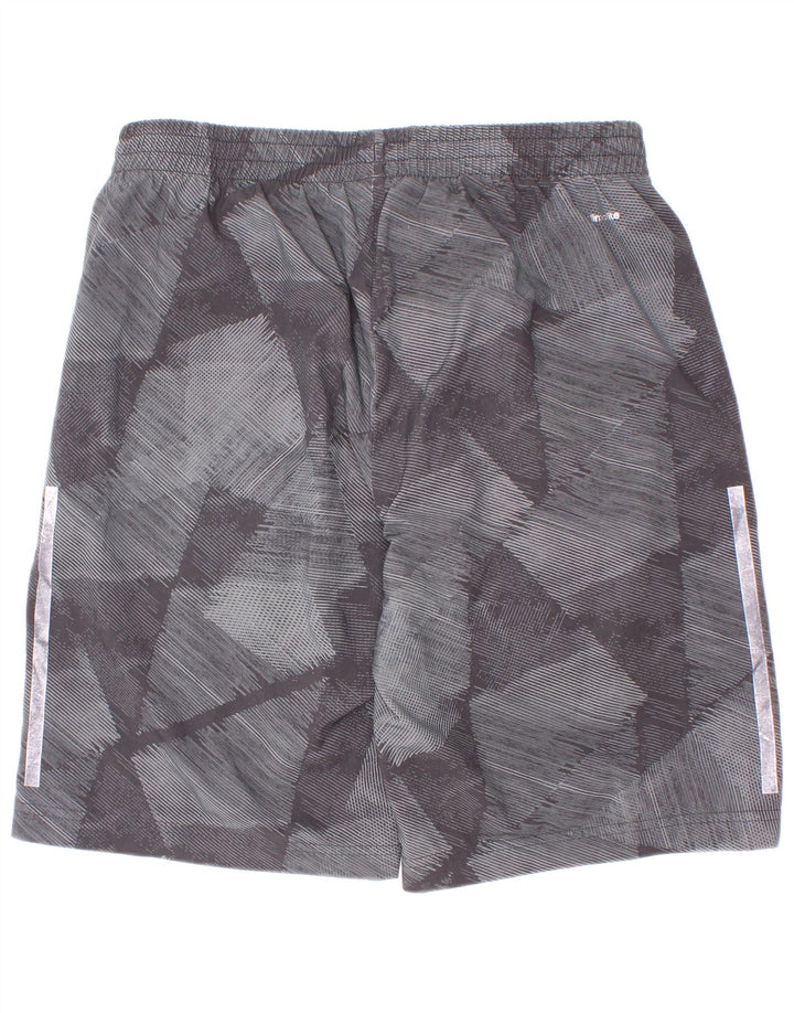 Adidas Climalite Sportshorts für Jungen, 13–14 Jahre, graues geometrisches Polyester