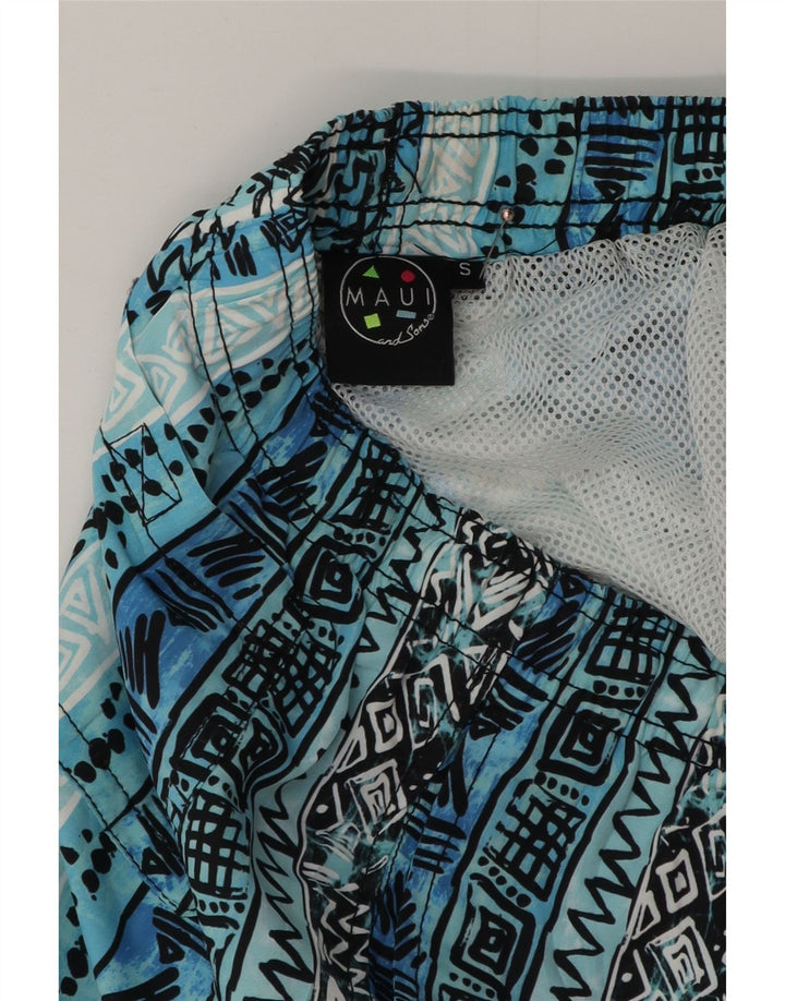 Maui and Sons Herren-Badeshorts, klein, blau, geometrisch, Polyester