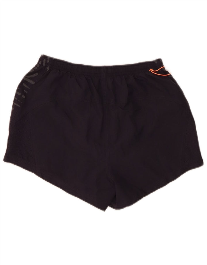 NIKE Womens Abstract Pattern Sport Shorts UK 4 XS  Navy Blue Polyester