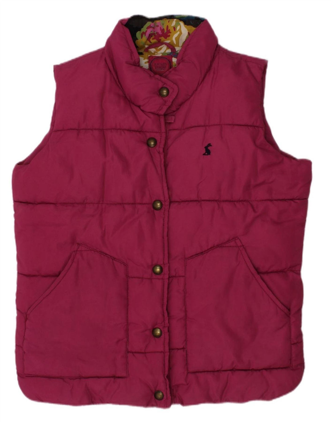 JOULES Girls Padded Gilet 7-8 Years Burgundy Polyester