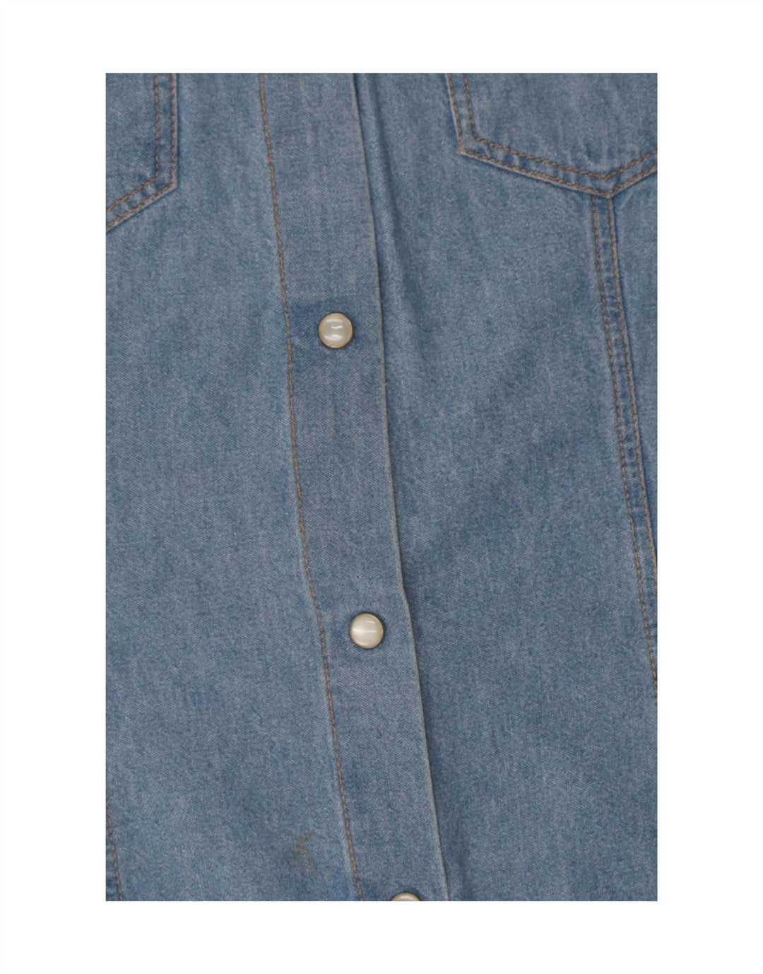 Und ärmelloses Damen-Jeanshemd IT 46 Large aus blauer Baumwolle