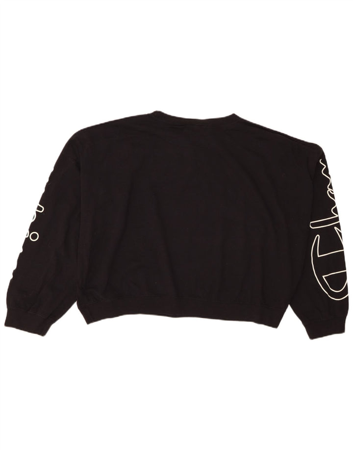Champion Damen-Pullover mit übergroßem Grafik-Sweatshirt, Gr. 14, mittelschwarz
