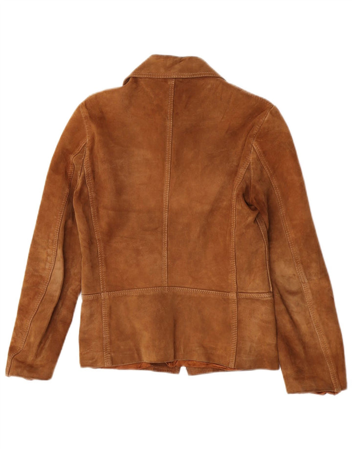 Vintage Damen Wildlederjacke UK 10 Small Brown