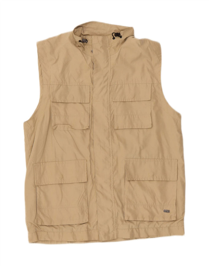 WAMPUM Herren-Utility-Gilet, UK 38, mittelbeigefarbenes Polyester