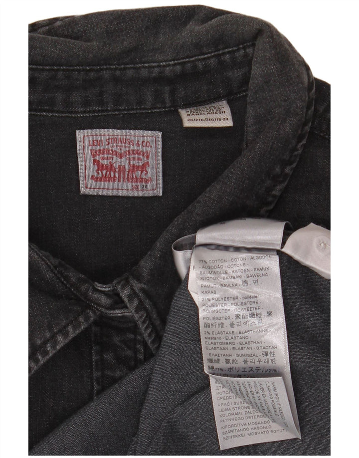 Levi's Damen Jeanshemd UK 20 2XL Schwarz Baumwolle
